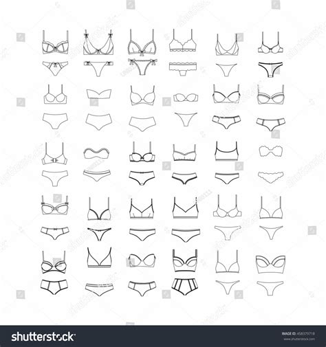 Hand Drawn Vector Lingerie Set Bra Stock Vector Royalty Free