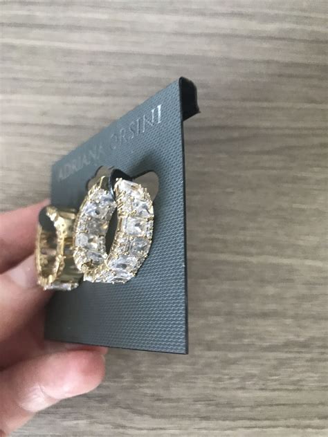 Adriana Orsini K Goldplated Cubic Zirconia Oval Huggie Earrings Nwt