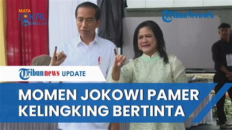 Usai Nyoblos Pemilu Presiden Jokowi Iriana Pamer Kelingking