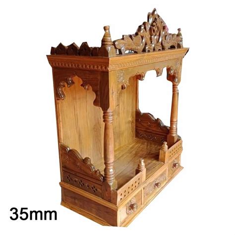 Traditional Hand Carved 35mm Teak Wood Temple Size Dimension 24 X 36