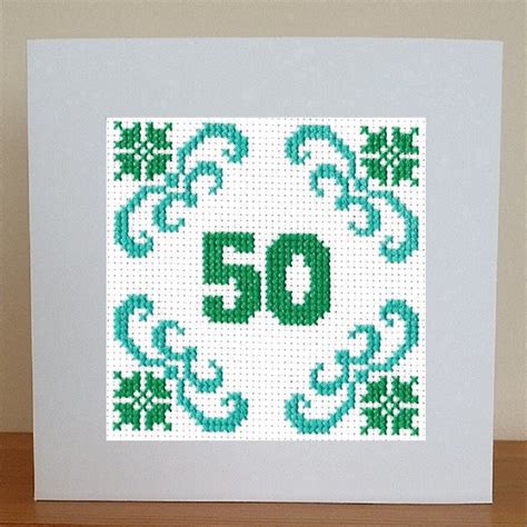 Th Birthday Card Cross Stitch Kit Etsy Uk Puntos