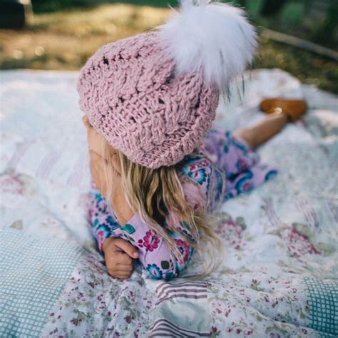 Toddler Crochet Hat With Pom Pom Pink Hat for Girls Child | Etsy