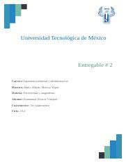 Entregable Electricidad Y Magnetismo Docx Universidad Tecnol Gica