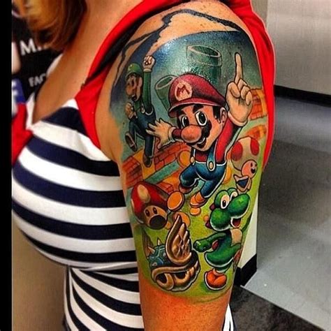 Mario Tattoo Mario Tattoo Nintendo Tattoo Gaming Tattoo