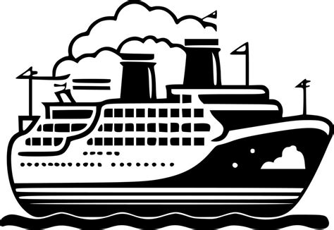 Cruise, Black and White Vector illustration 23530942 Vector Art at Vecteezy