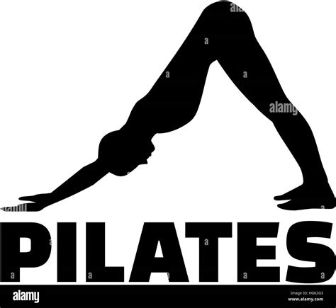 Pilates Silhouette With Word Stock Photo Alamy