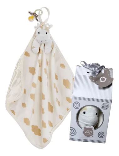 Naninha Bebê Plush E Cetim Girafa Prendedor Chupeta Zip Toys