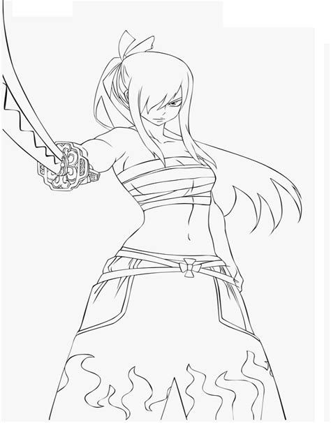 Coloriage Erza Scarlett Imprimer Coloriagemanga