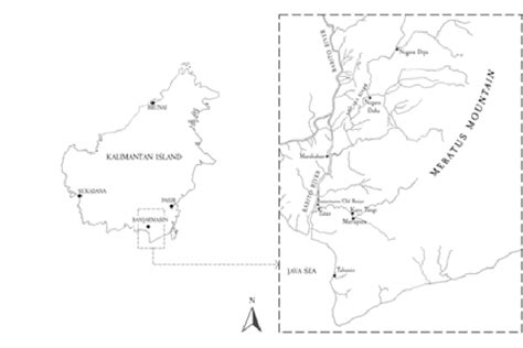 2 Map indicating important locations related to the Banjarmasin ...