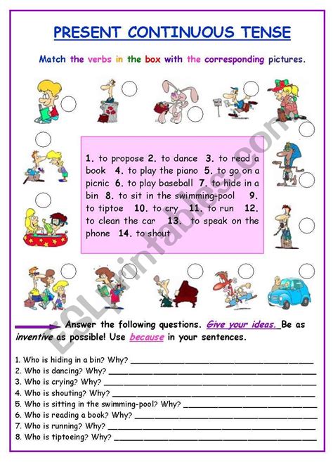 155 Free Esl Present Continuous Tense Worksheets Worksheets Samples | Porn Sex Picture