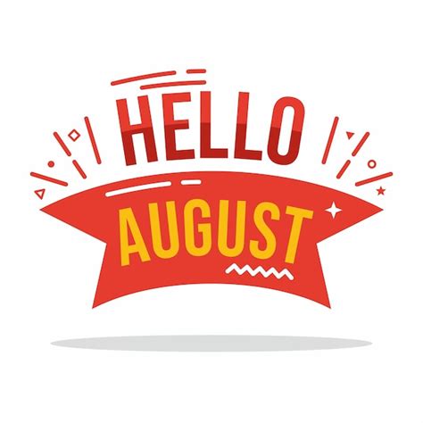 Premium Vector Hello August Greeting Design