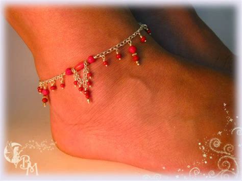 Coral Beaded Anklet Beaded Anklets Anklet Ankle Bracelets