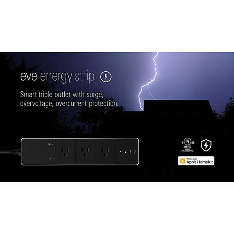 Best Buy Eve Energy Strip Smart Triple Outlet Power Meter With Apple