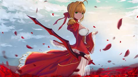 Fate Grand Order Nero Claudius Red Sabre 4K Unduhan Wallpaper