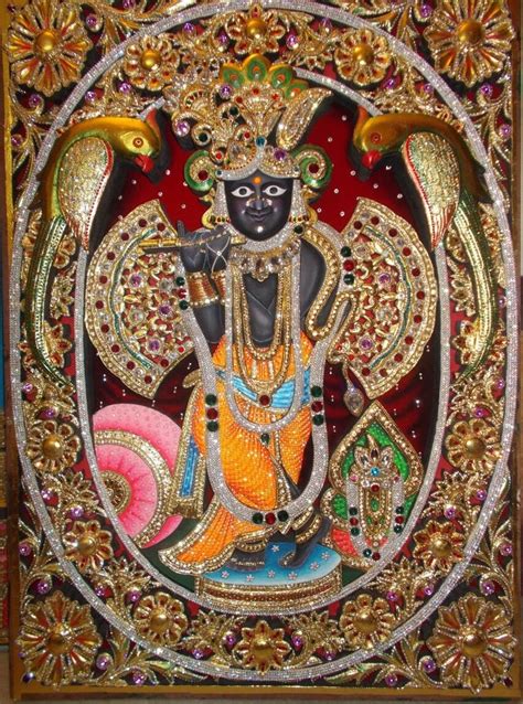 Banke Bihari Tanjore Painting Wall Art With Frame