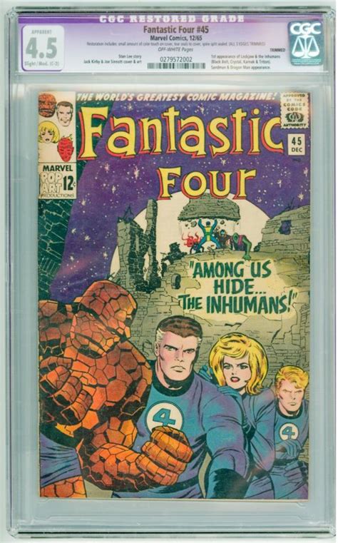 Fantastic Four 45 1965 CGC Restored 4 5 See Desc Comic Books