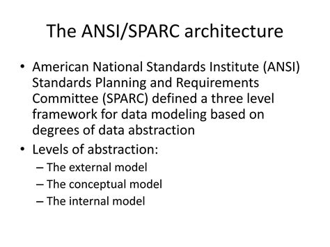 SOLUTION: Lecture 2 ansi sparc architecture - Studypool