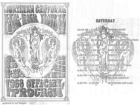 Program From The Northern California Folk Rock Festival Grateful Dead