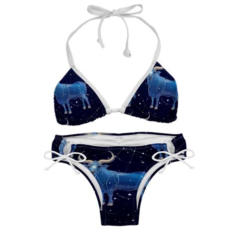 Taurus Constellation Detachable Sponge Adjustable Strap Bikini Set Two