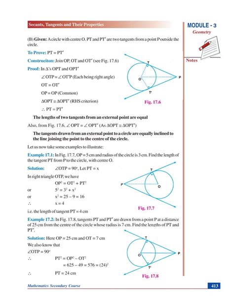 Secants Tangents And Their Properties Geometry Pdf