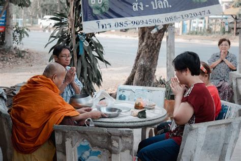 Thai Monk Pray for Religious Ceremony in Buddhist Editorial Photo ...