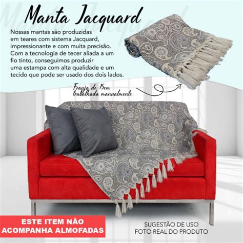 Manta Decorativa Para Sof Em Jacquard X M No Shoptime