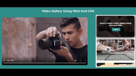 How To Create Video Gallery Using Html Css And Javascript