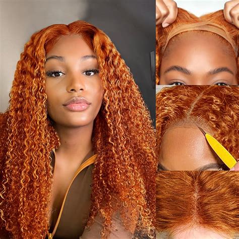 Amazon Eagera Glueless Ginger Orange Lace Front Wigs Human Hair