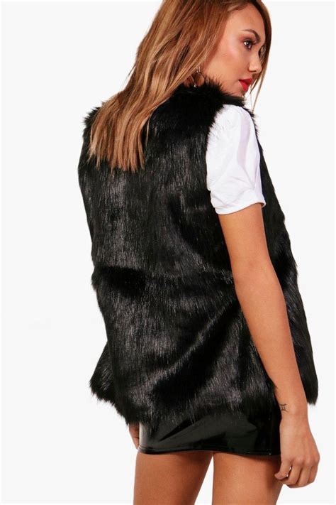 Womens Faux Fur Vest Black Add A Different Type Of Layer To