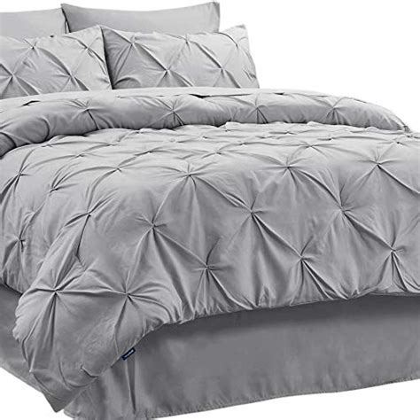 BEDSURE Queen Comforter Set Bed In A Bag Queen 8 Pieces Pintuck