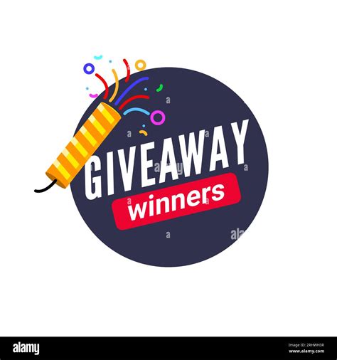 Giveaway Winner Gift Contest Banner Text Vector Post Template Give