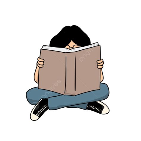 Lire Une Illustration De Dessin Anim De Livre Png En Train De Lire