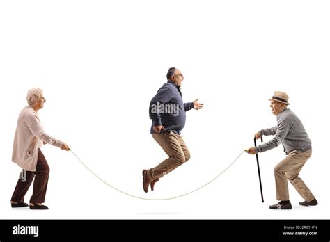 Mature Woman Skipping Rope Cut Out Stock Images Pictures Alamy