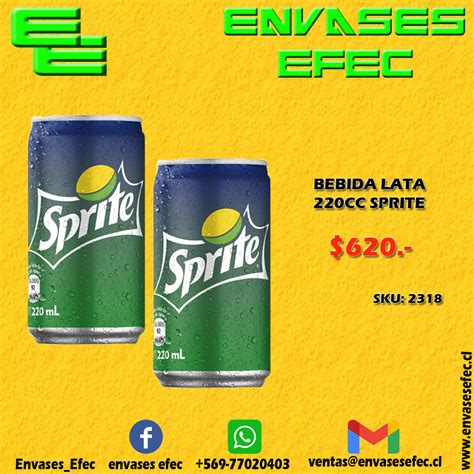 BEBIDA LATA 220CC SPRITE Envases EFEC