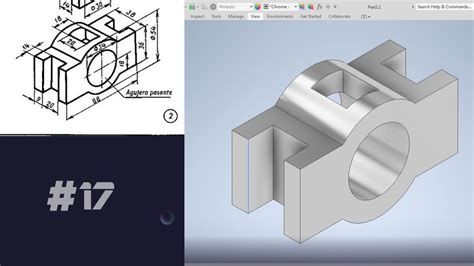 Tutorial Autodesk Inventor Pieza Mec Nica Ejercicio Cad Youtube