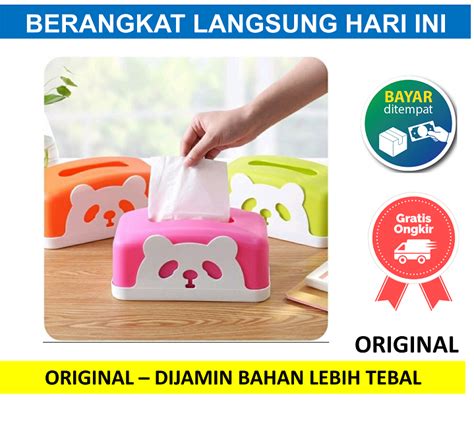 Kotak Tempat Tissue Karakter Panda Plastik Meja Karakter Tisue Tissu