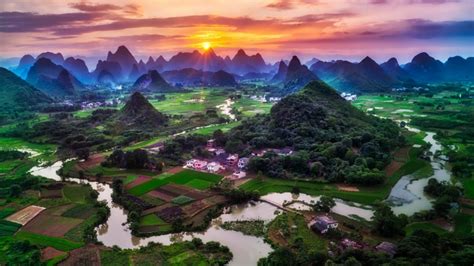 K Trey Ratcliff Field Landscape House China Water Mountains