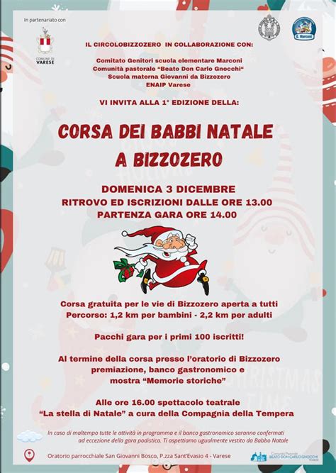 Corsa Babbi Natale a Bizzozero Comunità Pastorale Beato don Carlo