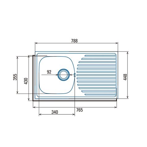 Fregadero Sobre Encimera Cata CDS 1 45cm Una Cubeta Escurridor