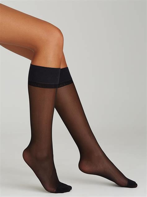 Bright Silk Knee High Stockings Black Falke Stockings And Socks