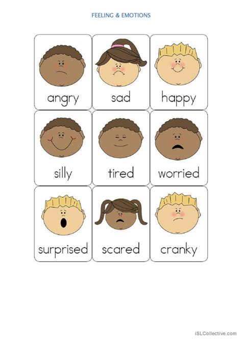 Feelings Pictionary Picture Diction English Esl Worksheets Pdf Doc