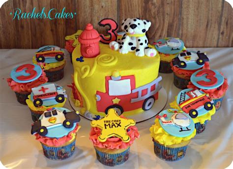 Emergency Vehicle Cake And Cupcakes Cupcake Cakes 1st Birthday Cake