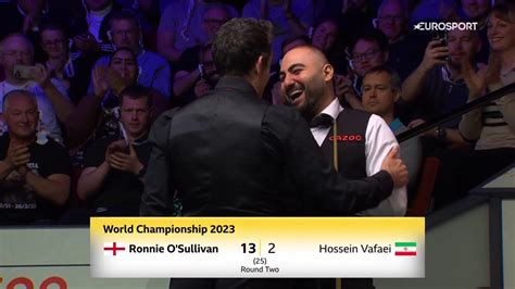 Ronnie O Sullivan Hugs Hossein Vafaei After Winning Grudge Match World