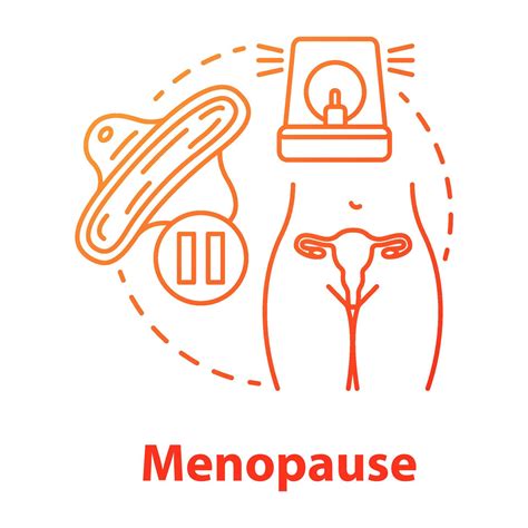 icono de concepto degradado rojo de la menopausia Ilustración de línea