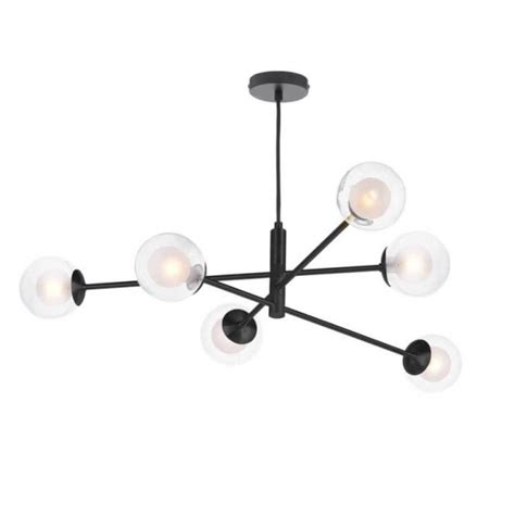 Matt Black Ceiling Pendant With Duplex Glass Shades Lighting Company UK