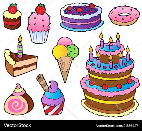 Various Cakes Collection 1 Royalty Free Vector Image