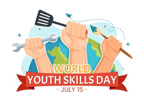 Premium Vector World Youth Skills Day Vector Illustration Of People