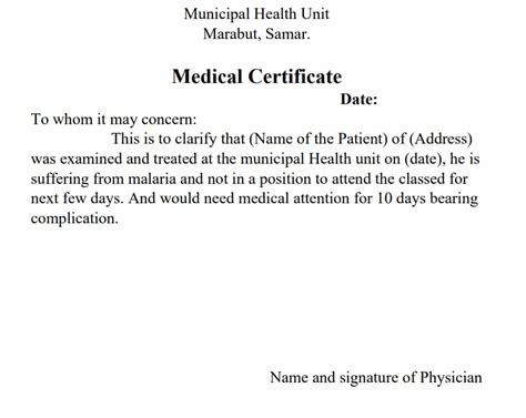 Fake Medical Certificate Template Download