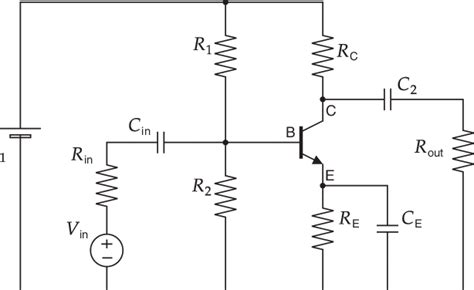 Circuit Schematic Of The Common Emitter Amplifier Download