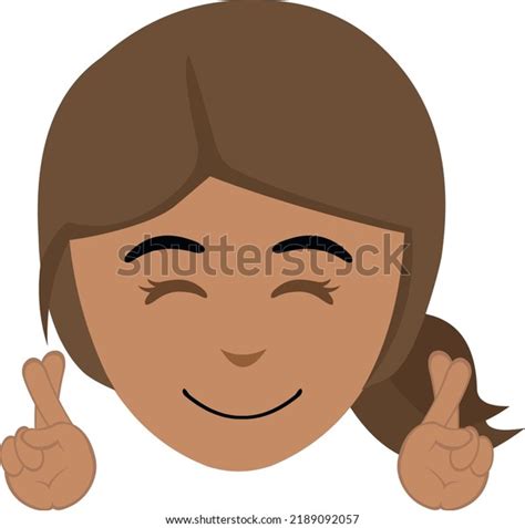 Vector Illustration Cartoon Brunette Woman Face Stock Vector Royalty Free 2189092057